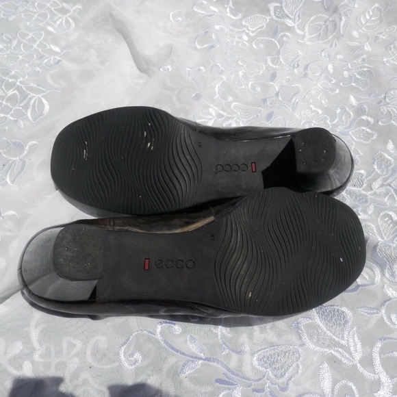 Ecco Brown Marbled Strap Heel Mary Jane Sz 41 Shoe - Picture 5 of 8